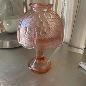 Indiana Glass Pink Floral Fairy Lamp